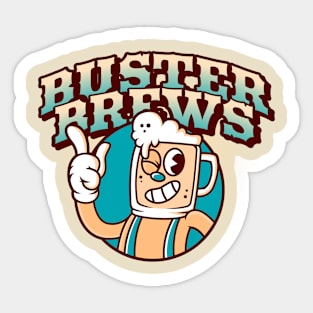 Cuphead Vintage Cartoons Buster Brews Sticker